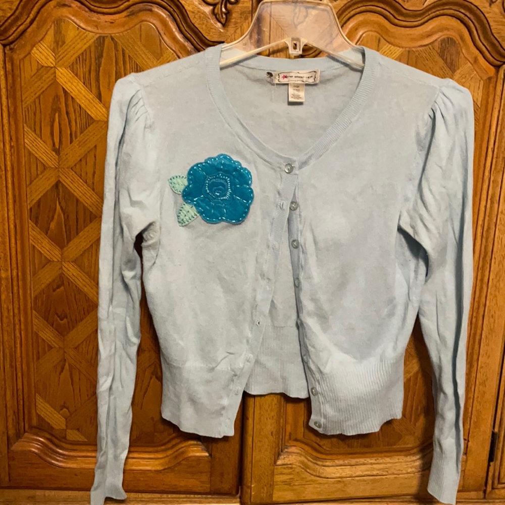 Flower embroidered cardigan Y2K